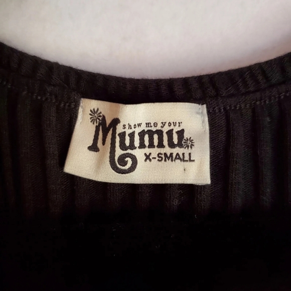 Show Me Your Mumu Lou Bodysuit Womens XSmall Strapless Ruffle Black‎ Ribbed XS - Picture 4 of 16